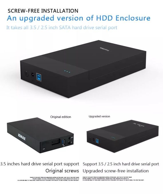 Box USB 3.0 SATA External Hard Drive Case 2.5 and 3.5 Inch Enclosure Caddy HDD SSD